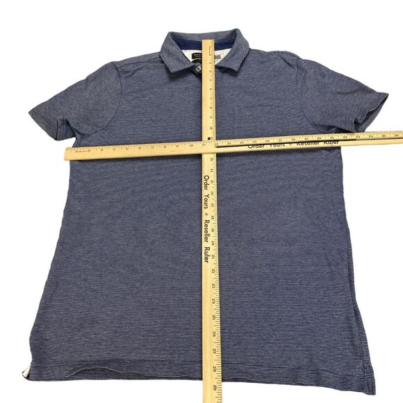 Banana Republic Polo Shirt Mens Large Blue Striped Standard Fit Golf Performance - Picture 4 of 11
